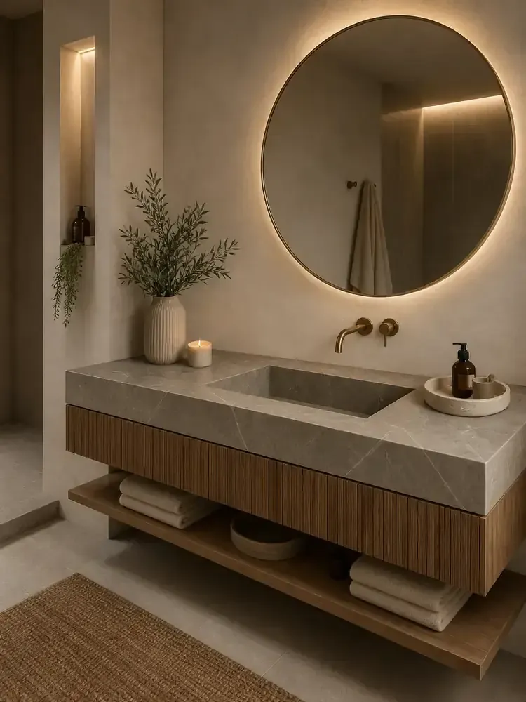 Lavabo de mármol tallado a medida