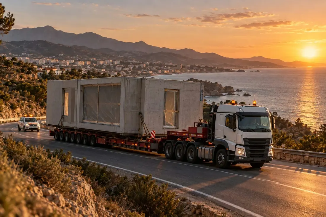 Transporte de un módulo de vivienda industrializada